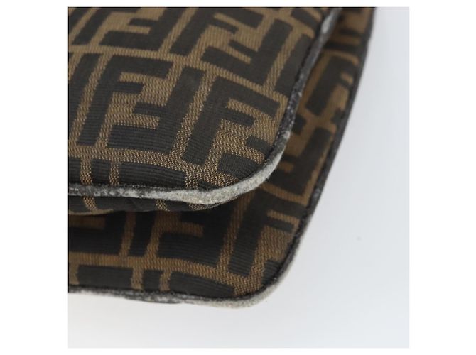 Borsa a spalla Mamma Baguette in tela Zucca FENDI nera e marrone Auth 171933 Nero - vista 12