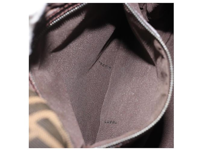 Borsa a spalla Mamma Baguette in tela Zucca FENDI nera e marrone Auth 171933 Nero - vista 22
