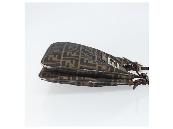 Borsa a spalla Mamma Baguette in tela Zucca FENDI nera e marrone Auth 171933 Nero - vista 4