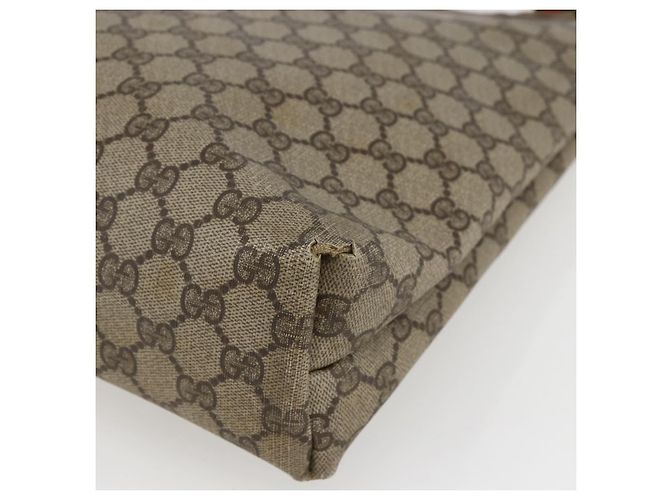 Borsa tote Gucci GG Supreme Web Sherry Line in PVC beige e oro 40 02 003 Auth bs33280 D'oro - vista 12