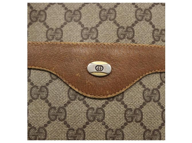 Borsa tote Gucci GG Supreme Web Sherry Line in PVC beige e oro 40 02 003 Auth bs33280 D'oro - vista 14