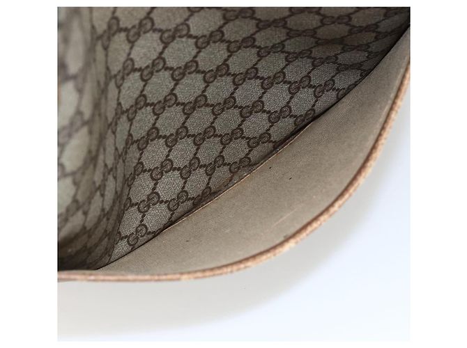 Borsa tote Gucci GG Supreme Web Sherry Line in PVC beige e oro 40 02 003 Auth bs33280 D'oro - vista 19