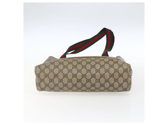 Borsa tote Gucci GG Supreme Web Sherry Line in PVC beige e oro 40 02 003 Auth bs33280 D'oro - vista 9
