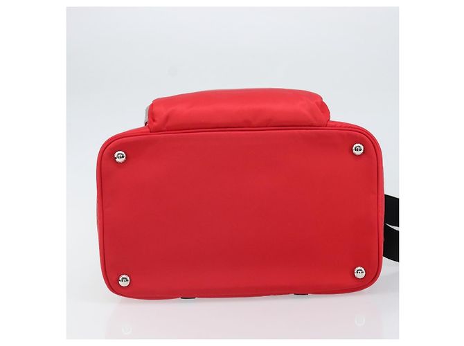 PRADA Pet Bag Pet Carry Nylon 2way Red Silver Auth 170756SAM Silvery - view 11