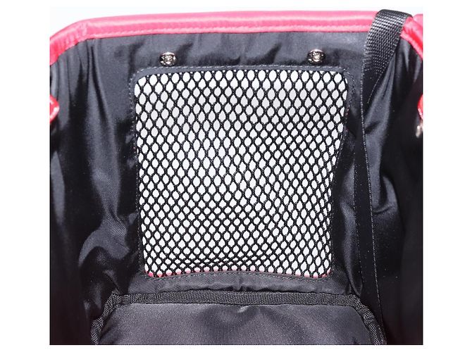 PRADA Pet Bag Pet Carry Nylon 2way Red Silver Auth 170756SAM Silvery - view 23