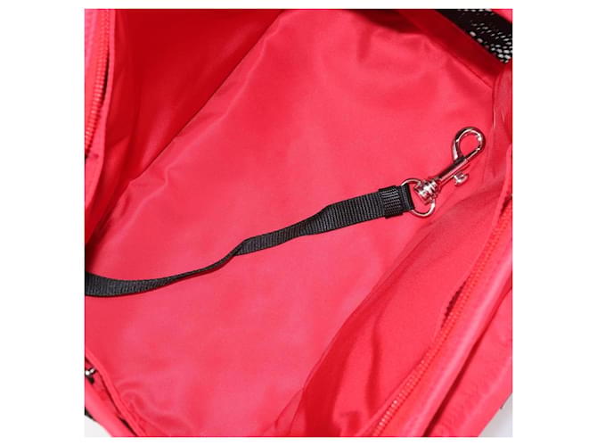 PRADA Pet Bag Pet Carry Nylon 2way Red Silver Auth 170756SAM Silvery - view 24