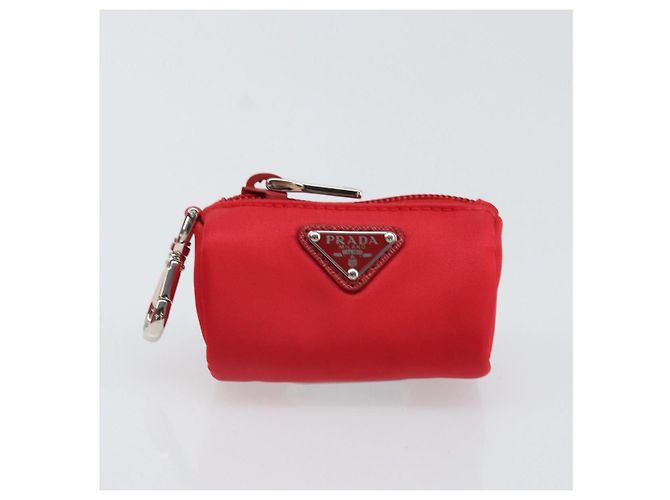PRADA Pet Bag Pet Carry Nylon 2way Red Silver Auth 170756SAM Silvery - view 30