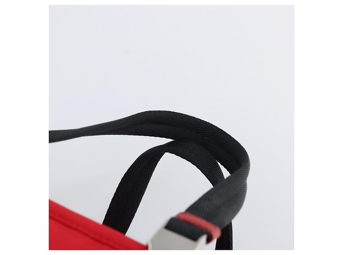 PRADA Pet Bag Pet Carry Nylon 2way Red Silver Auth 170756SAM Silvery - view 8
