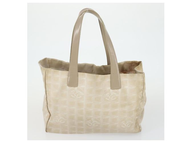Borsa Tote MCM Chanel Hermes in Tela 3 Pezzi Beige Nero Blu Navy Auth BA10583 - vista 10
