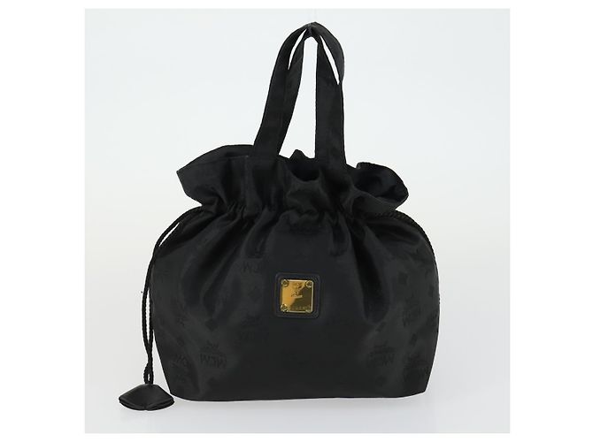 Borsa Tote MCM Chanel Hermes in Tela 3 Pezzi Beige Nero Blu Navy Auth BA10583 - vista 16