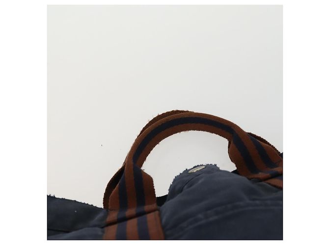 Borsa Tote MCM Chanel Hermes in Tela 3 Pezzi Beige Nero Blu Navy Auth BA10583 - vista 6