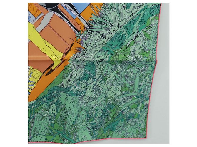 Hermès Foulard HERMES Carre 70 ""Rendez Vous Galant"" in seta multicolore Auth 169638M - vista 10