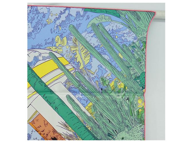 Hermès Foulard HERMES Carre 70 ""Rendez Vous Galant"" in seta multicolore Auth 169638M - vista 4