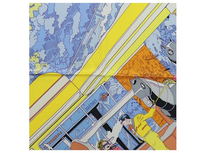 Hermès Foulard HERMES Carre 70 ""Rendez Vous Galant"" in seta multicolore Auth 169638M - vista 6