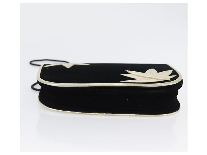 Saint Laurent Borsa a Spalla Velluto Nero Oro Auth BA10655 D'oro - vista 10