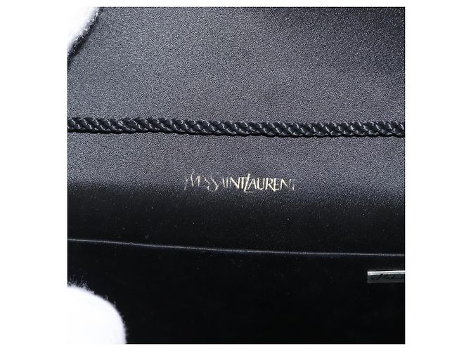 Saint Laurent Borsa a Spalla Velluto Nero Oro Auth BA10655 D'oro - vista 16