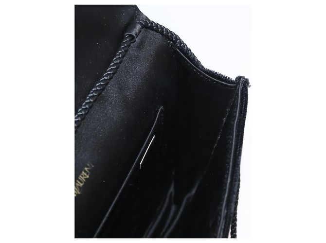 Saint Laurent Borsa a Spalla Velluto Nero Oro Auth BA10655 D'oro - vista 19