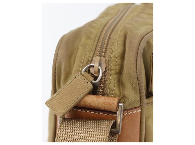 PRADA Schultertasche Nylon Beige Silber Authentisch bs33242 - Ansicht 14