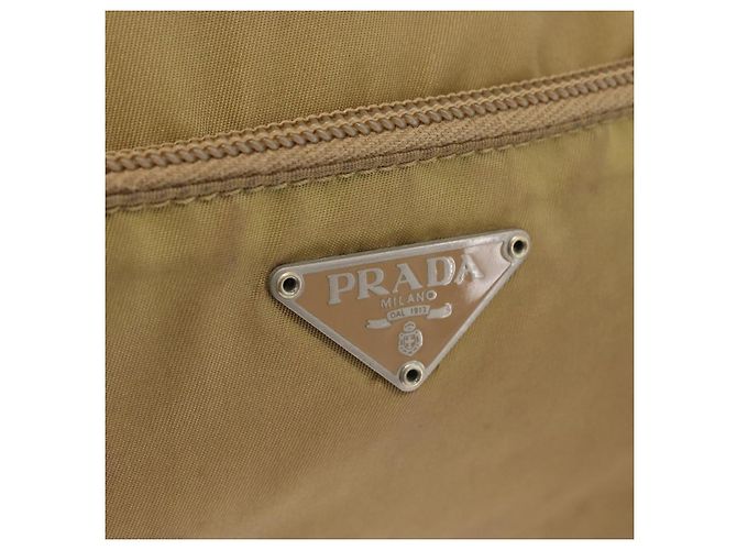 PRADA Schultertasche Nylon Beige Silber Authentisch bs33242 - Ansicht 16
