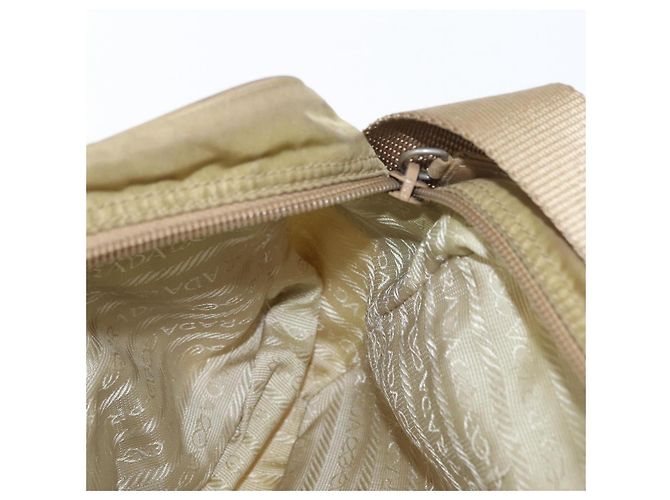 PRADA Schultertasche Nylon Beige Silber Authentisch bs33242 - Ansicht 19