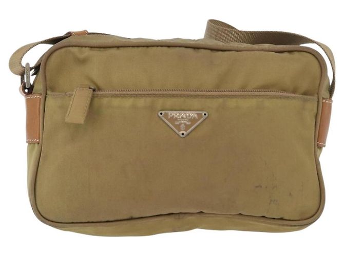 PRADA Schultertasche Nylon Beige Silber Authentisch bs33242 - Ansicht 2