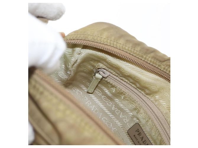 PRADA Schultertasche Nylon Beige Silber Authentisch bs33242 - Ansicht 21