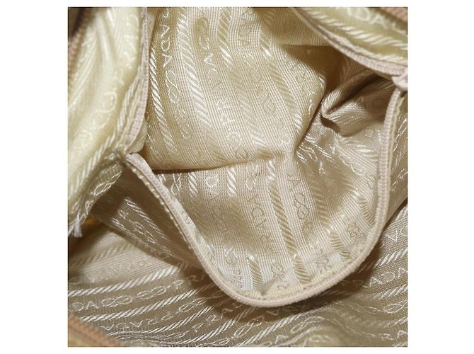 PRADA Schultertasche Nylon Beige Silber Authentisch bs33242 - Ansicht 22