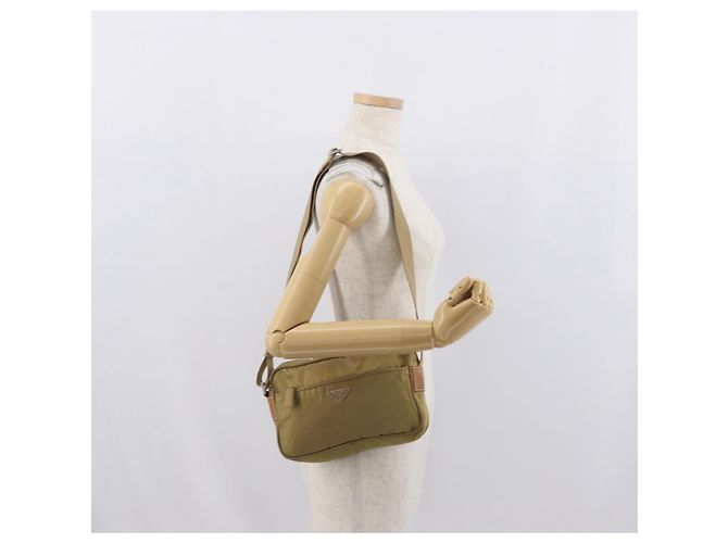 PRADA Schultertasche Nylon Beige Silber Authentisch bs33242 - Ansicht 24