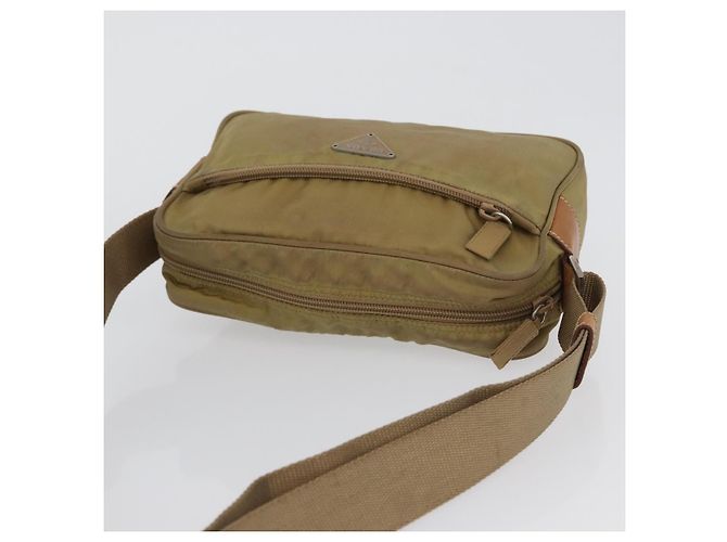 PRADA Schultertasche Nylon Beige Silber Authentisch bs33242 - Ansicht 6
