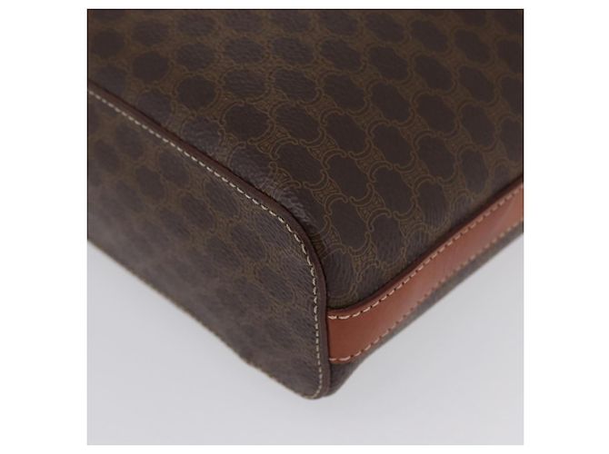 Céline Borsa Vanity Circolare in Tela Macadam CELINE in Pelle PVC 2 vie Marrone Oro Auth ep13087 D'oro - vista 13
