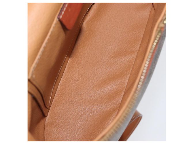 Céline Borsa Vanity Circolare in Tela Macadam CELINE in Pelle PVC 2 vie Marrone Oro Auth ep13087 D'oro - vista 19
