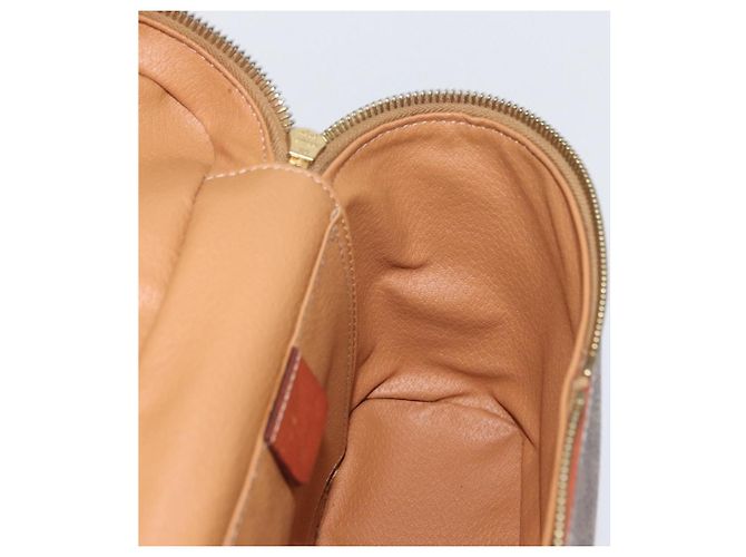 Céline Borsa Vanity Circolare in Tela Macadam CELINE in Pelle PVC 2 vie Marrone Oro Auth ep13087 D'oro - vista 20