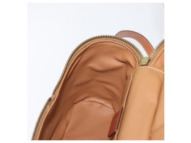Céline Borsa Vanity Circolare in Tela Macadam CELINE in Pelle PVC 2 vie Marrone Oro Auth ep13087 D'oro - vista 21