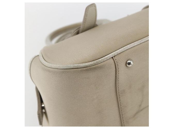 Bolsa de mão em lona bege com estampa Nova Check Burberry prata autêntica BA10799 - vista 11