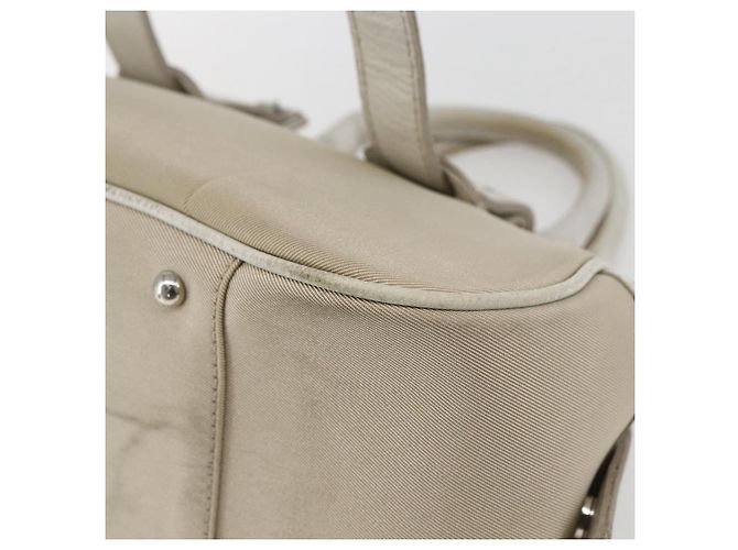 Bolsa de mão em lona bege com estampa Nova Check Burberry prata autêntica BA10799 - vista 12