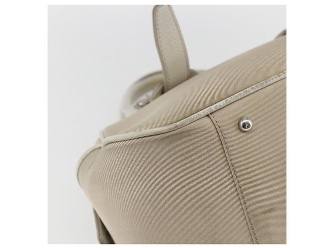 Bolsa de mão em lona bege com estampa Nova Check Burberry prata autêntica BA10799 - vista 13