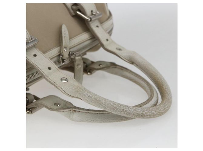 Bolsa de mão em lona bege com estampa Nova Check Burberry prata autêntica BA10799 - vista 7