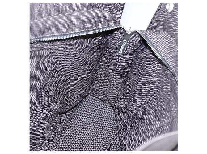 Hermès HERMES Borsa a Mano Her Line Tote MM in Tela Grigia Argento Auth 172062 Marrone - vista 16