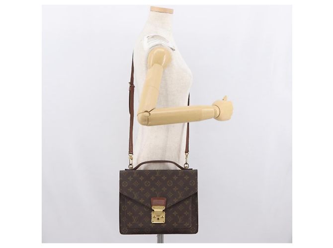 LOUIS VUITTON Borsa a Mano Monceau 28 Monogram M51185 LV Auth BA10595 Monogramma - vista 27
