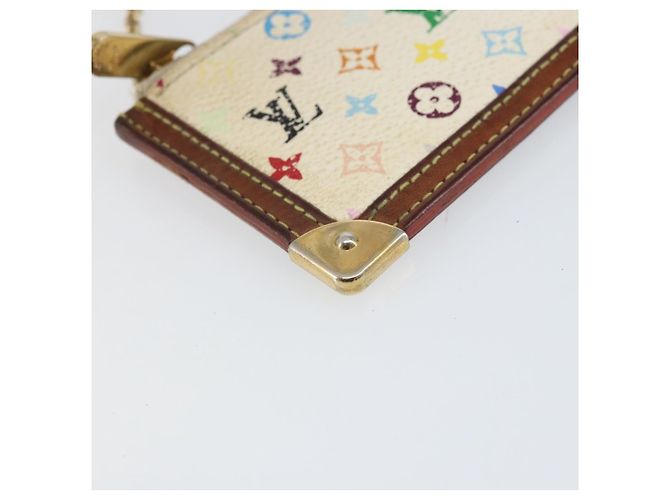 LOUIS VUITTON Monogramm Multicolor Pochette Cles Tasche Weiß M92655 Auth 169794 - Ansicht 14