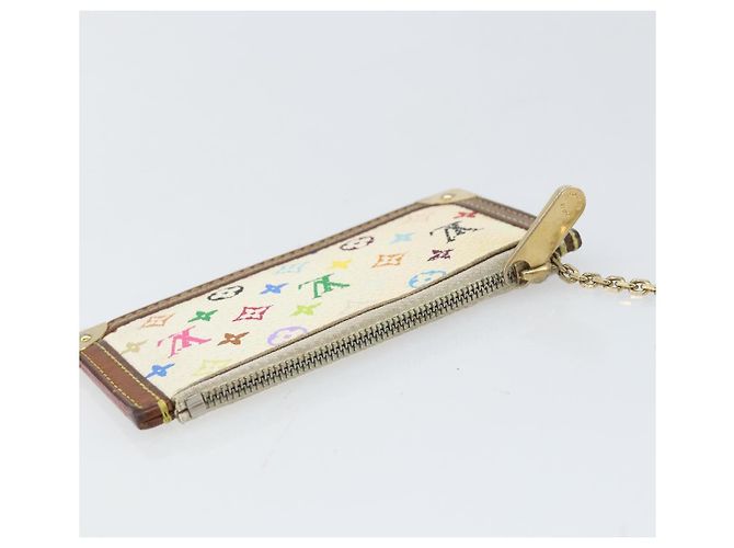 LOUIS VUITTON Monogramm Multicolor Pochette Cles Tasche Weiß M92655 Auth 169794 - Ansicht 5