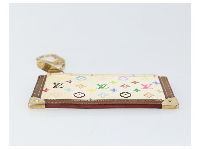 LOUIS VUITTON Monogramm Multicolor Pochette Cles Tasche Weiß M92655 Auth 169794 - Ansicht 6