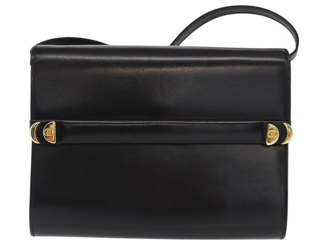 Borsa a Spalla in Pelle Nera e Dorata GUCCI 004 056 0209 Auth 169902 Nero D'oro - vista 2