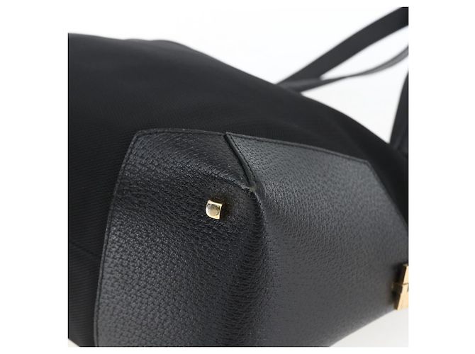 Borsa Tote Salvatore Ferragamo in tela nera e oro Auth bs33228 Nero D'oro - vista 10