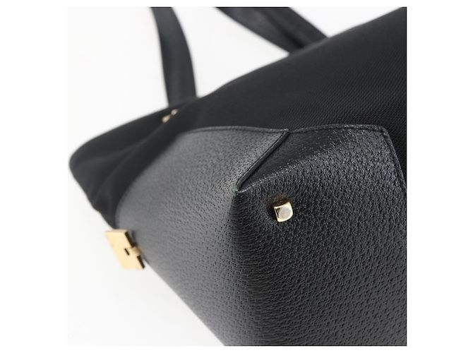 Borsa Tote Salvatore Ferragamo in tela nera e oro Auth bs33228 Nero D'oro - vista 13