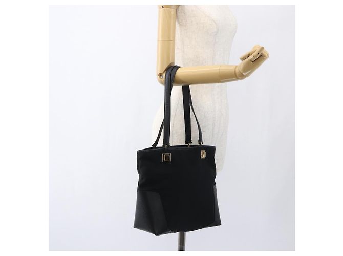 Borsa Tote Salvatore Ferragamo in tela nera e oro Auth bs33228 Nero D'oro - vista 22