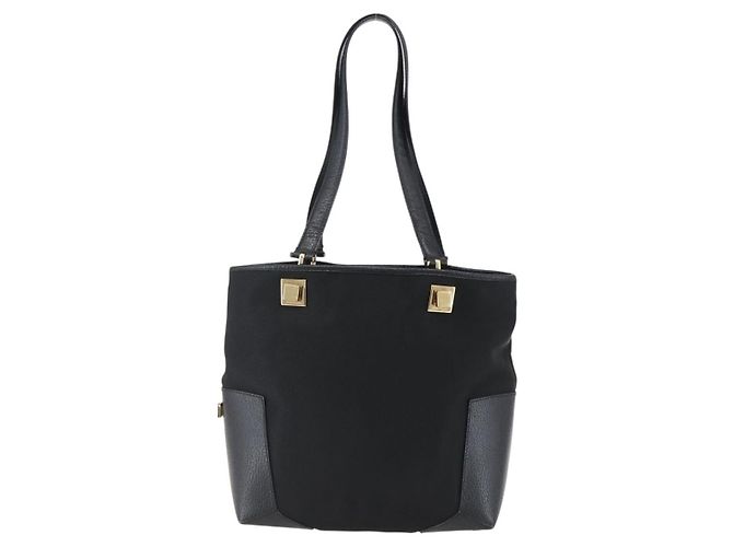 Borsa Tote Salvatore Ferragamo in tela nera e oro Auth bs33228 Nero D'oro - vista 3