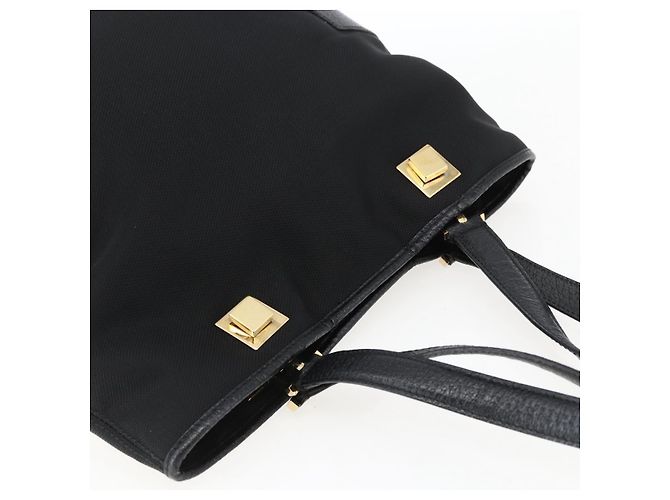 Borsa Tote Salvatore Ferragamo in tela nera e oro Auth bs33228 Nero D'oro - vista 6