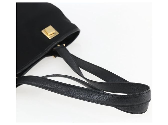 Borsa Tote Salvatore Ferragamo in tela nera e oro Auth bs33228 Nero D'oro - vista 7