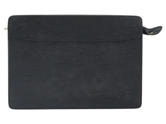 LOUIS VUITTON Pochette Uomo Epi Borsa a Mano Nera M52522 LV Auth 171980 Nero - vista 13